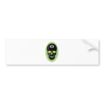 Green 8 Ball Pool Skull Bumper Sticker