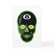green 8 ball skull card