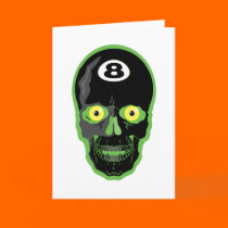 green 8 ball skull cards