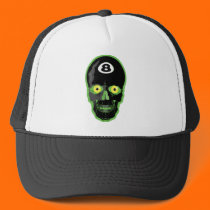 green 8 ball skull hats