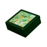 Green Abstract Art Keepsake Jewelry Gift Box