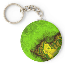Green Abstract Blob Key Chain