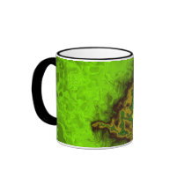 Green Abstract Blob Coffee Mugs