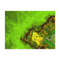 Green Abstract Blob Postcards