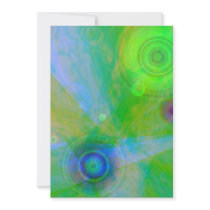 Green Abstract burst custom invitations invitations