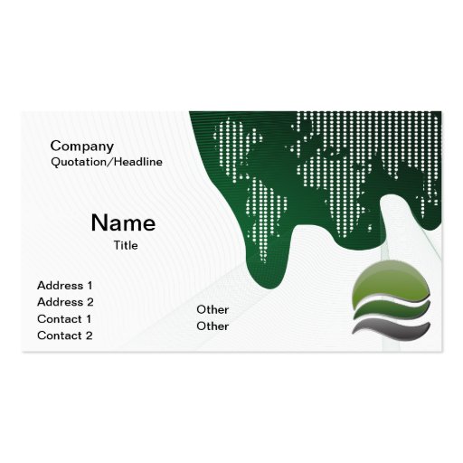 Green Abstract Business Card Template (front side)