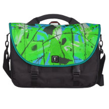 Green Abstract Computer Bag