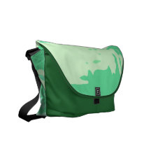 Green Abstract Customizable Messenger Bag