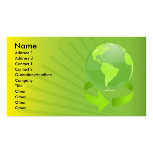 GREEN ABSTRACT EARTH DESIGN BUSINESS CARD TEMPLATE (front side)