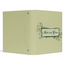 Green Abstract Floral Wedding binders