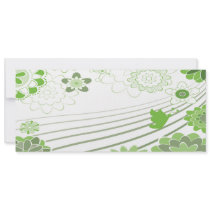 green abstract flowers invitations