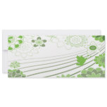 green abstract flowers personalized invite
