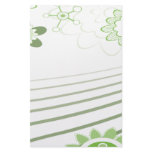 green abstract flowers personalized stationery