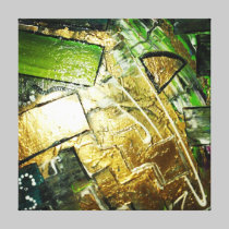 GREEN ABSTRACT MODERN ART ZEN  WALL PAINTING canvas prints