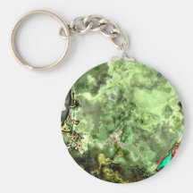 Green Abstract Nebula Key Chain