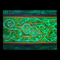 green abstract posters