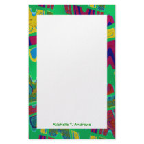green abstract stationery