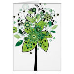 Green Abstract Tree Card