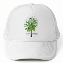 Green Abstract Tree Hat