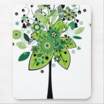 Green Abstract Tree Mouse Pads