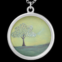 Green Abstract Tree necklaces