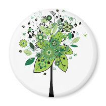 Green Abstract Tree Refrigerator Magnet