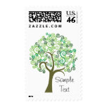 Green Abstract Tree Stamps