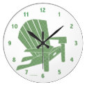 Green Adirondack Chair Round Clocks