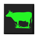 Green Alien Cow Refrigerator Magnet