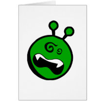 Green Alien dizzy Card