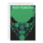 Green Alien Face Fractal Invitation