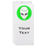 green alien head extreme baseball design custom rack cards