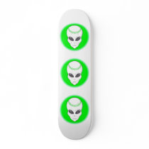 green alien head extreme baseball design skate board decks