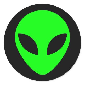 Green Alien Head sticker