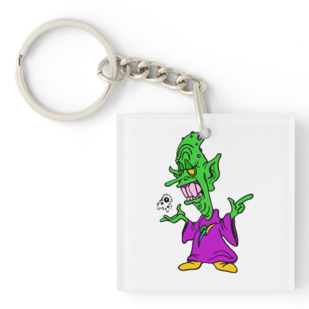 green alien wizard.png acrylic key chains