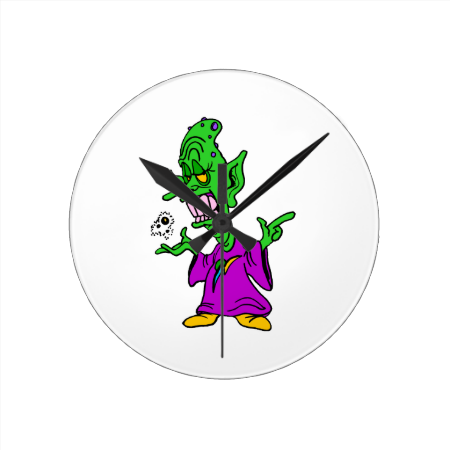 green alien wizard.png round clock
