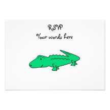 Green alligator personalized announcement