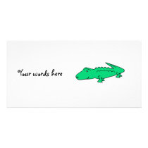 Green alligator photo card