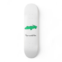 Green alligator skateboard deck