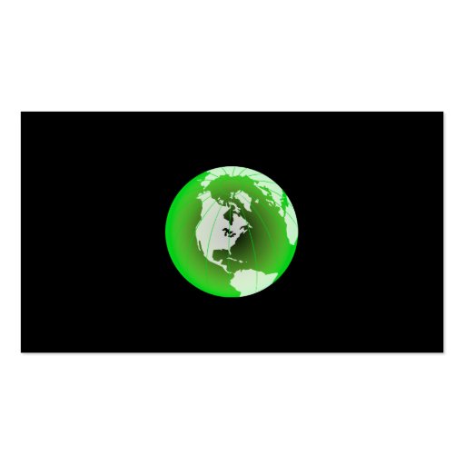 Green America Globe, Your Name Here, Business Card Template (back side)