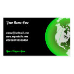 Green America Globe, Your Name Here, Business Card Template
