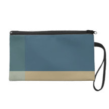 Green and Beige Color Blocks Wristlets