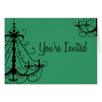Green and Black Chandelier Card