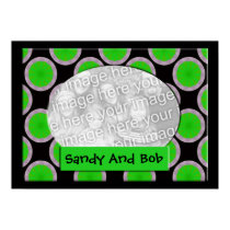 Green and Black circle photo frame posters