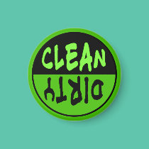 Green and Black Clean Dirty Magnet for Dishwasher magnets