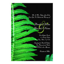 Green and Black Fern Wedding Invitation