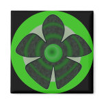 green and black flower magnets