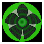 green and black flower posters