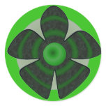 green and black flower stickers