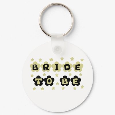 Green and Black Flowers Bride to Be Key Chain by weddingsareus